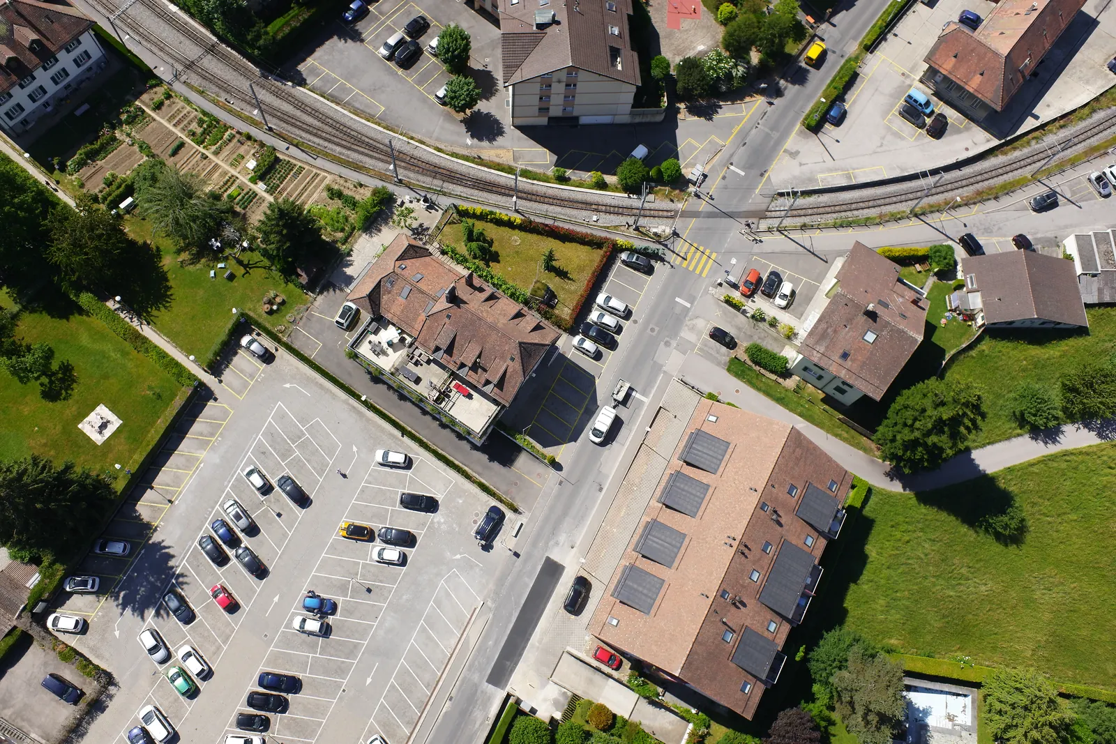 A fourth overlapping frame from the same flight, along the railway line.